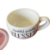 Drew Derose Thankful, Grateful, Blessed, 24-Ounce Stoneware Soup Mug with Lid