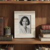 Matr Boomie Mukhendu 5x7 Cream Picture Frame - Carved Bone, Brass Bar
