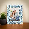 Matr Boomie Varuna 5x7 Cobalt Picture Frame - Fair Trade Carved Bone