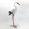 Zaer 34.6" Tall Metal Great White Heron Garden Figurine, Head Forward/Wings Down