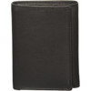Budd Leather Mens Cowhide Leather Tri-Fold Wallet - Black Budd Leather Mens Cowhide Leather Tri-Fold Wallet - Black