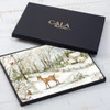 Cala Home Winter Forest Decorative Hardboard Cork Back Placemats, Set of 4