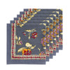 Couleur Nature Pansy Red/Grey Napkins, Set of 6 (30-13-5)