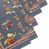 Couleur Nature Pansy Red/Grey Napkins, Set of 6