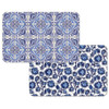 CounterArt Reversible Plastic Placemats, Set of 4, Shades of Blue