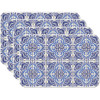 CounterArt Reversible Plastic Placemats, Set of 4, Shades of Blue (174-00101)