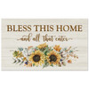 Highland Home Welcome All Who Enter Indoor/Outdoor Natural Linen Look Floor Mat