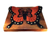 Sea Island Imports Monarch Butterfly Design Hand Carved Acacia Children's Wood Stool