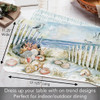 CounterArt Reversible Plastic Placemats, Coastal Sanctuary, Set of 4