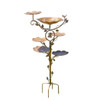 Zaer 44.5" Tall Multi-Tier Blossom Shaped Iron Birdbath Garden Stake "Camellia"