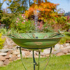 Zaer 31" Tall "Two Birds" Iron Birdbath with Verdi Green Finish