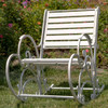 Zaer Monte Carlo Iron Rocking Arm Chair in Antique White