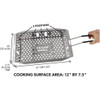 Proud Grill UltraVersatile Stainless Steel Grill Basket Detachable Handle & Movable Dividers