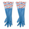 Core Home Cuffed Latex Cleaning & Dishwashing Gloves, Blue Cherry