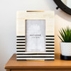 Matr Boomie Mukhendu Stripe 4x6 Black White Picture Frame - Carved Bone