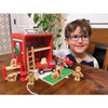 Jack Rabbit Creations-Fire House Suitcase Playset - Portable Wooden Toy Set