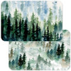 Counter Art Reversible, Wipe Clean Plastic Placemats, Set of 4, Tree Line