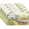 Counter Art Reversible, Wipe Clean Plastic Placemats, Set of 4, Pumpkin Farm