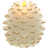 Pavilion 4.25" White Pine Cone Realistic Flame Led Flameless Candle