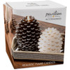 Pavilion 4.25" White Pine Cone Realistic Flame Led Flameless Candle