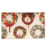 Biccara Handmade Glass Tray- Winter Wreath Rectangle-6x10 inches