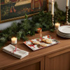 Biccara Handmade Glass Tray- Winter Wreath Rectangle-6x10 inches
