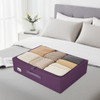 Periea Folding Slim/Under Bed Storage Box with Clear Zip Lid, Large, Eggplant
