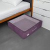 Periea Folding Slim/Under Bed Storage Box with Clear Zip Lid, Large, Eggplant