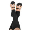 Snoozies Men's Mustache Face Socks, Black
