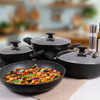 Serenk Excellence Cookware Set Non-Stick 7 Piece Granite Pots and Pans Set
