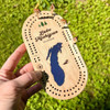 Cast & Carve Loons Lake Michigan Mini Travel Cribbage Board and Pegs