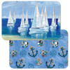 CounterArt Reversible Plastic Placemats, Blanco Beach Sailboats, Set of 4