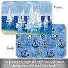 CounterArt Reversible Plastic Placemats, Blanco Beach Sailboats, Set of 4
