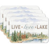 CounterArt Reversible Plastic Placemats, Rustic Lake, Set of 4