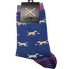 ELL & Atty Premium Women's Crew Socks - Dog & Bone, Blue