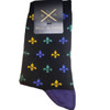ELL & Atty Premium Women's Crew Socks - Fleur De Lis, Black