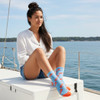 ELL & Atty Premium Women's Crew Socks -Shrimp, Blue