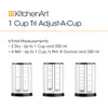 Kitchenart 1 Cup Tri Adjust A-Cup, Adjustable Measuring Cup