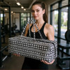Cozy Trends Yoga Bag with Storage Pocket- Elephant Parade, 27 x 8,  Black & White