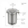 Fox Run Stainless Steel Sugar Container, 62 oz Canister with Transparent Lid