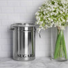 Fox Run Stainless Steel Sugar Container, 62 oz Canister with Transparent Lid
