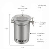 Fox Run Stainless Steel Coffee Container, 62 oz Canister with Transparent Lid
