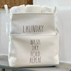 Rae Dunn "Wash Dry Fold Repeat" and "Laundry" Tote Set -White