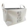 Rae Dunn "Wash Dry Fold Repeat" and "Laundry" Tote Set -White