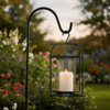 Tag Hanging Metal and Glass Lantern, Black