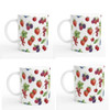 Summer Berries Ceramic Mugs Set of 4