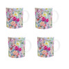 Bright Floral Mug Set of 4