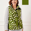 Galleria Quilted  Reversible Vest - Animal Print, Green