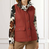Galleria Quilted  Reversible Vest - Cow Print, Brown/White