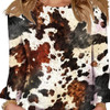 Galleria Crew Neck Blouse - Cow Print Top